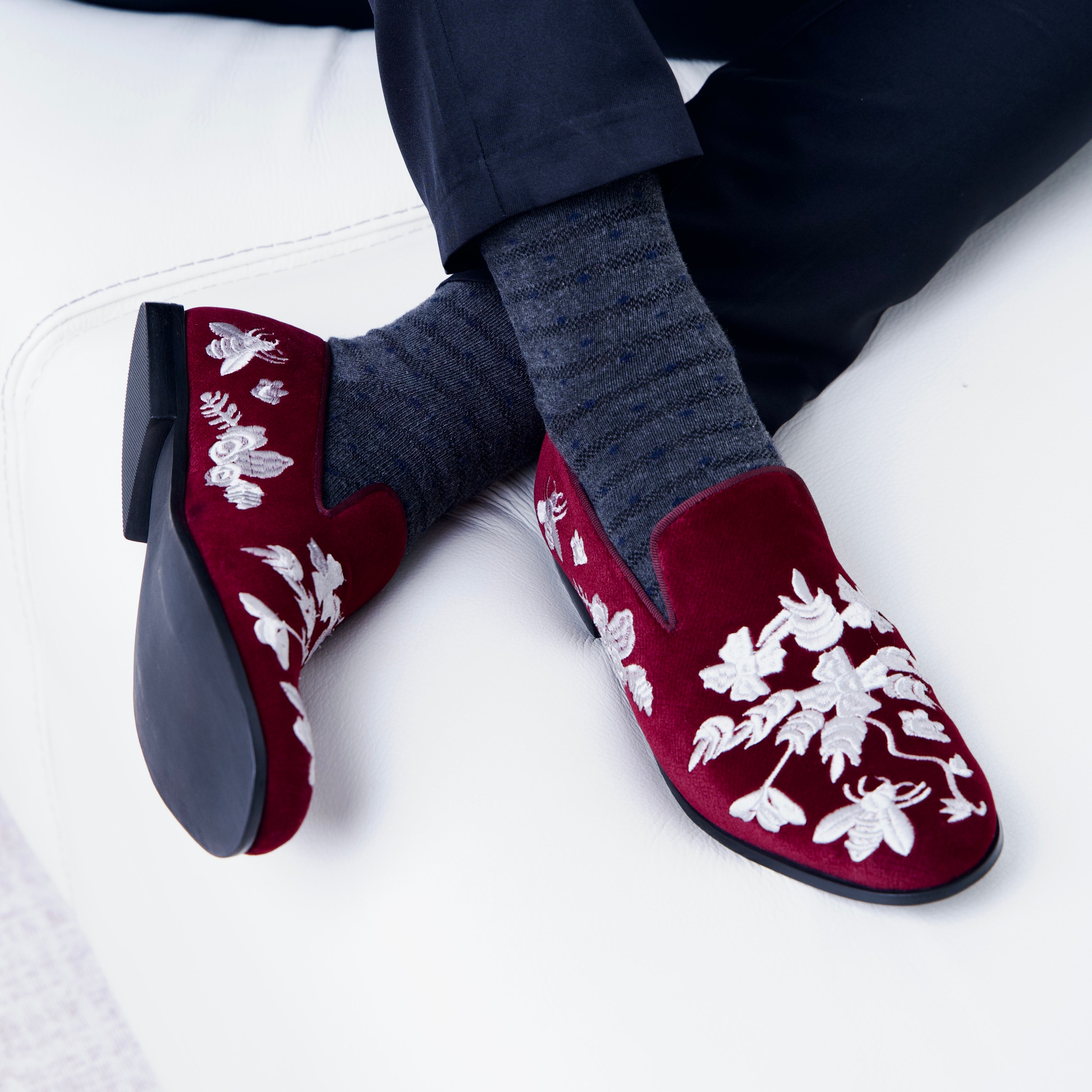 Balogun Loafers - Maroon x White
